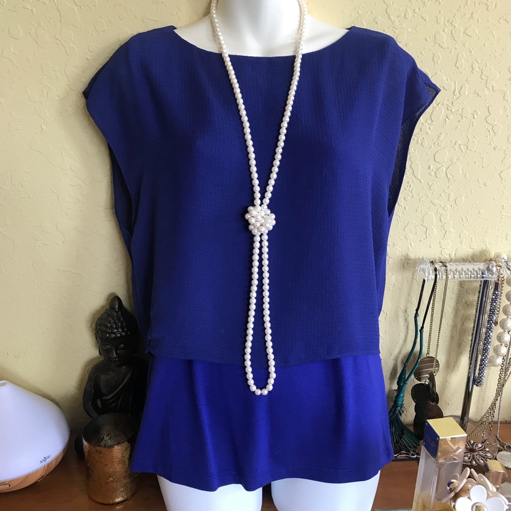 Beautiful Tahari royal blue top